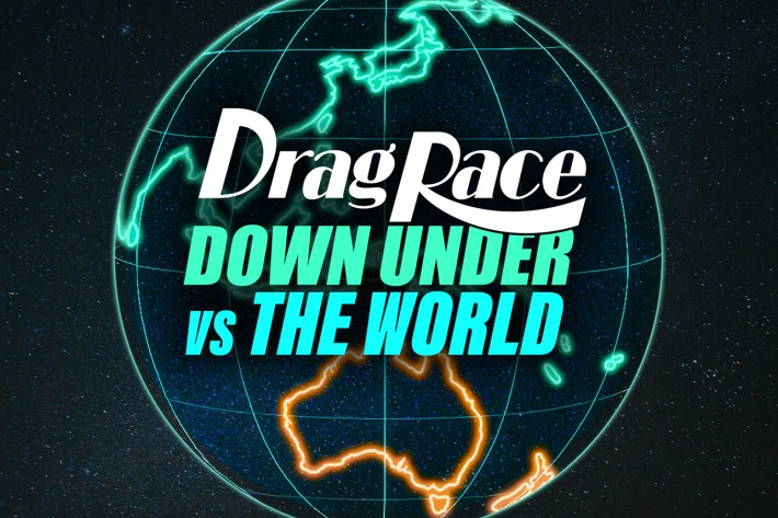 Drag Race Down Under vs World logo