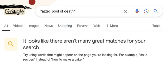 Googling aztec pool of death