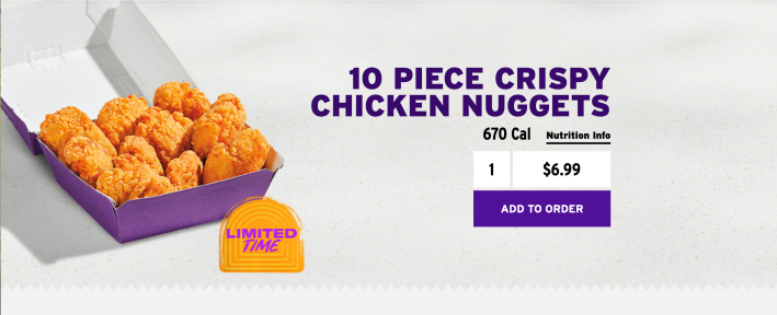 10 Piece Crispy Chicken Nuggets