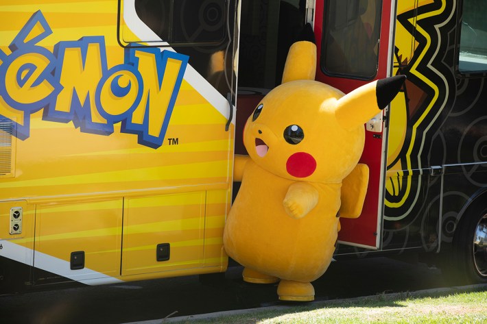 Pikachu on tour bus