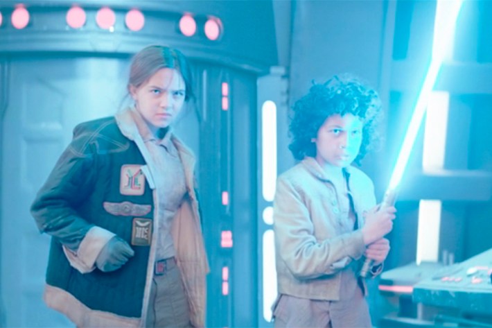 Fern and Wim with lightsaber