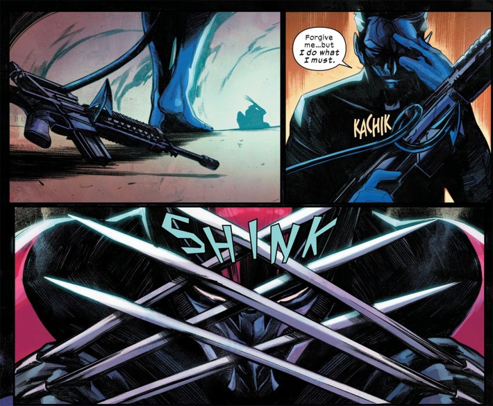 Ultimate Wolverine #1, Nightcrawler and claws