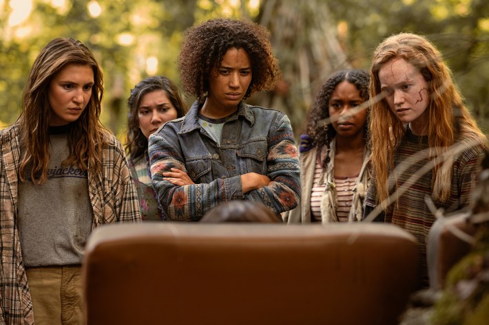 Sophie Nélisse as Teen Shauna, Vanessa Prasad as Teen Gen, Jasmin Savoy Brown as Teen Taissa, Silvana Estifanos as Teen Britt and Liv Hewson as Teen Van