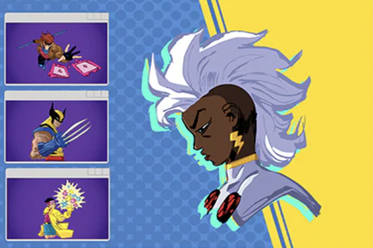 Storm, from the X-Men, from the latest RockLove jewelry collab with Marvel. She looks sad, confused, and her eyes are huge.