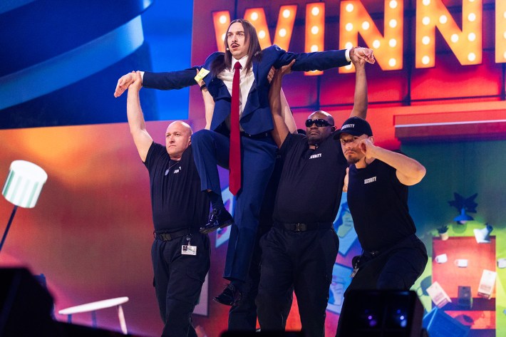 Tommy Cash from Estonia performed Espresso Macchiato in the Grand Final of Eurovision 2025 in Basel, Switzerland