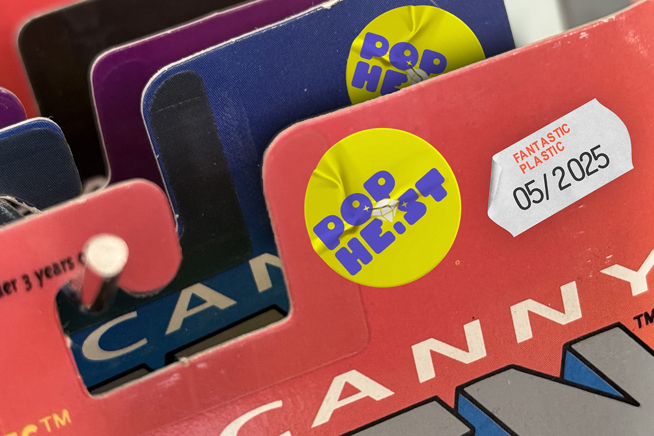 Rack of X-Men figures with a POP HEIST sticker and a FANTASTIC PLASTIC 04/25 sticker