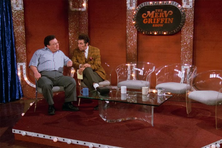 Newman and Kramer on Merv Griffin set
