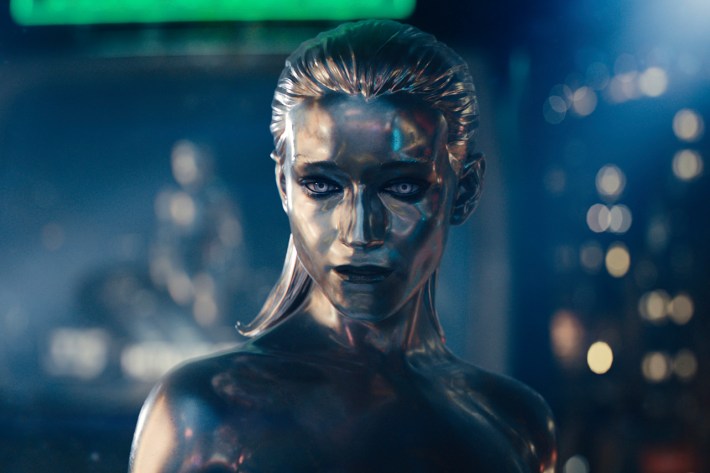 Julia Garner as Shalla-Bal/Silver Surfer in 20th Century Studios/Marvel Studios' THE FANTASTIC FOUR: FIRST STEPS. Photo courtesy of 20th Century Studios/Marvel Studios. © 2025 20th Century Studios / © and ™ 2025 MARVEL.