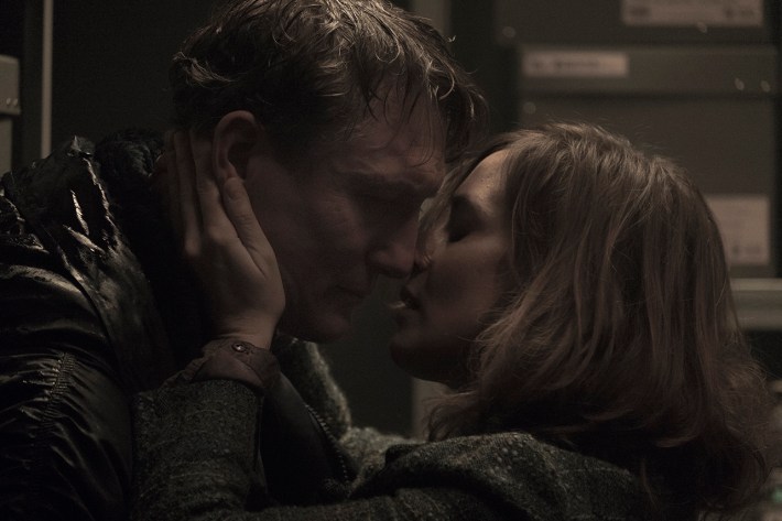 Dark, adulterers kissing