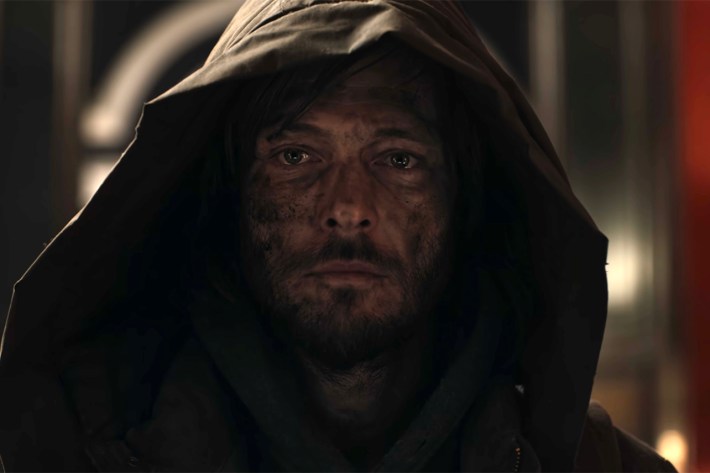 Dirty man in hood