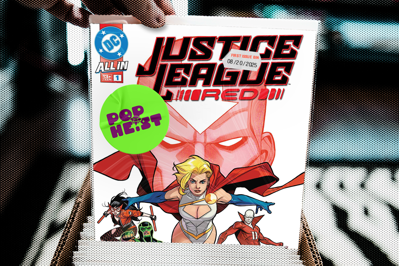 Justice League Red in a longbox