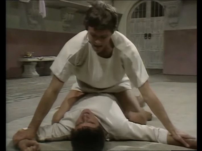 Drusus and Tiberius wrestling