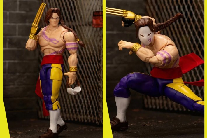 Vega figure with unmasked and masked poses
