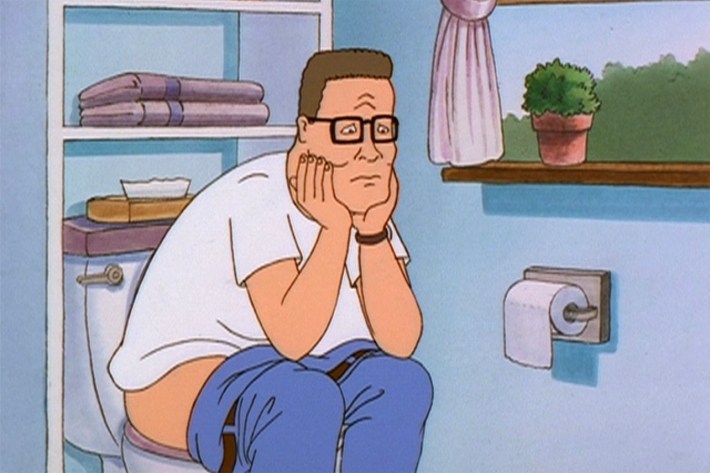 Hank on toilet