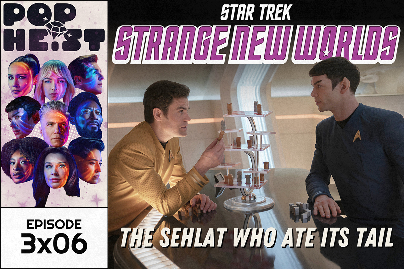 Kirk and Spock playing 3D chess.