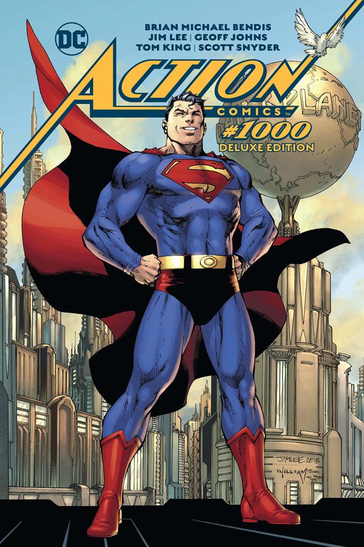 Action Comics comic book featuring Superman on the cover posing by a cityscape.
