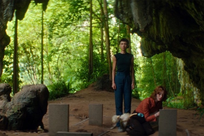 Wendy and Nibs at graveyard