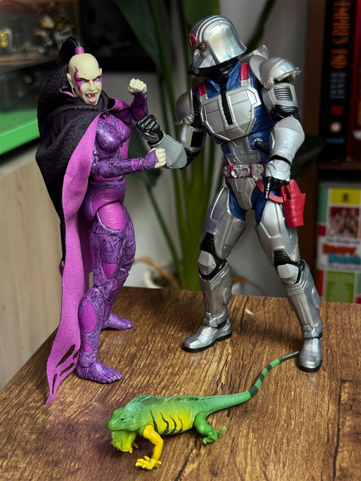 Cobra Commander pointing to Serpentor, mocking Pythona