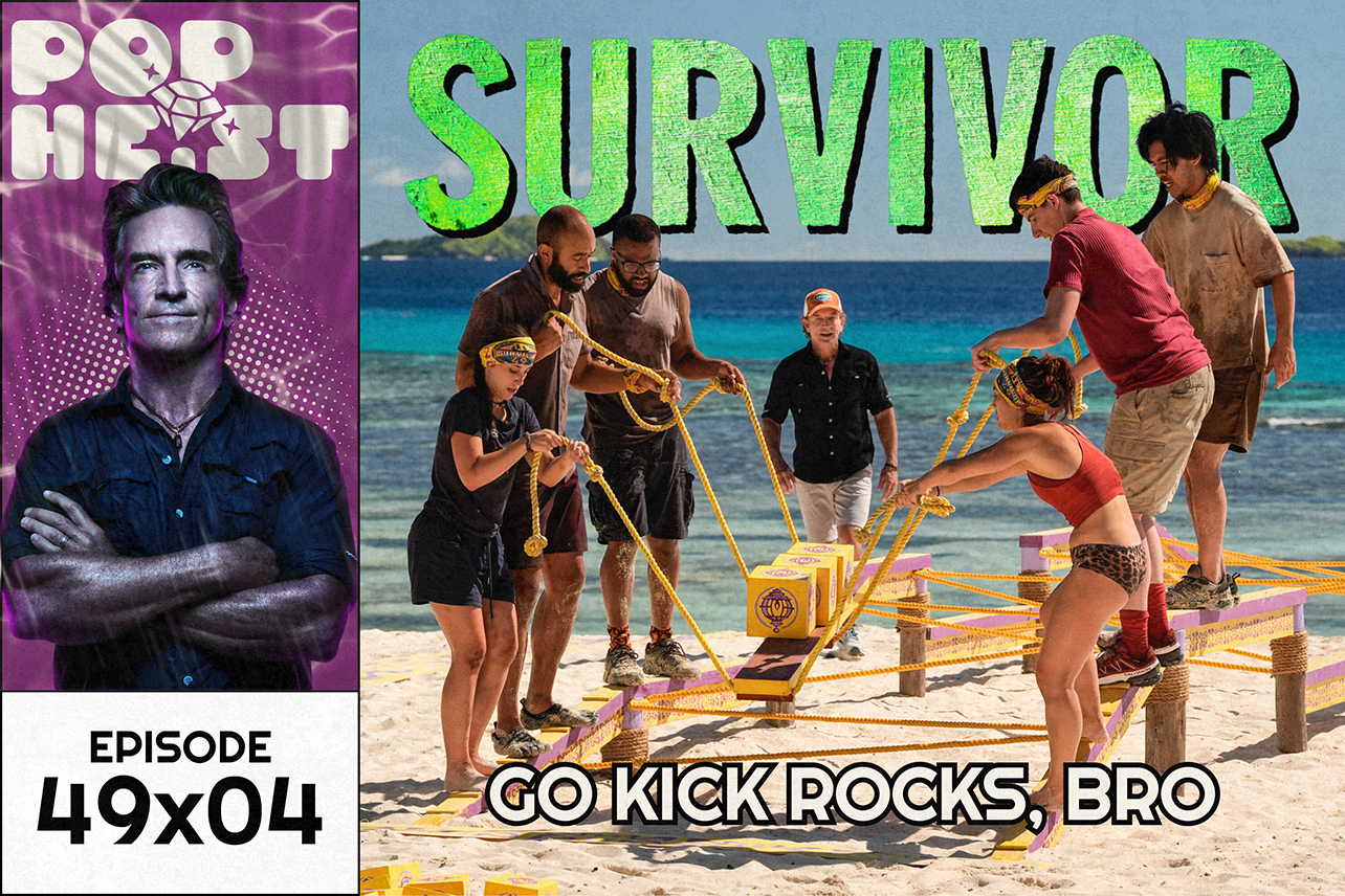 Survivor cast on beach playing a game