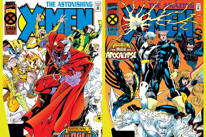Astonishing X-Men and Amazing X-Men #1 covers, two AoA x-teams