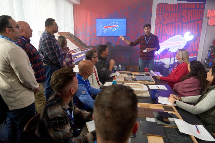 Gabe in Bills conference meeting