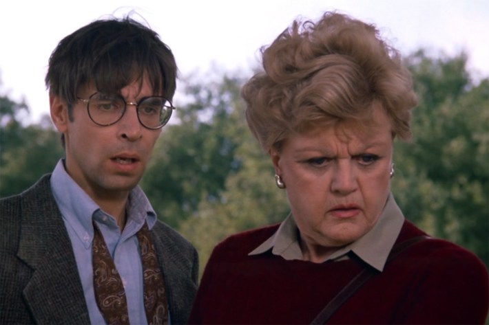 Jessica with dweeb at murder scene