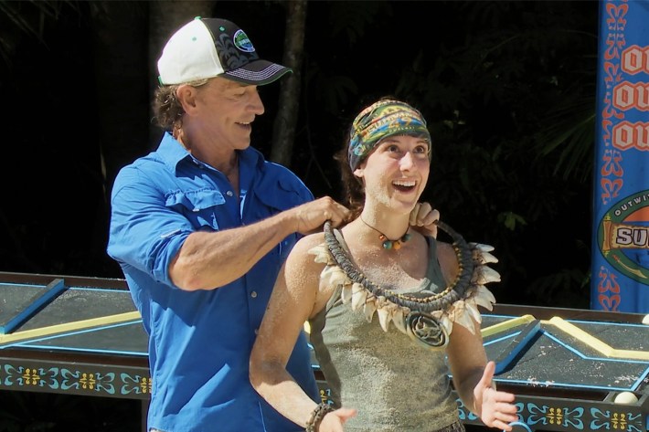 Jeff awarding Sophi immunity