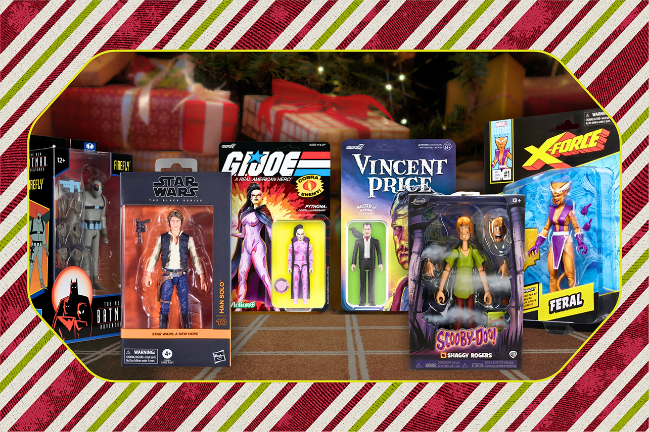 Action figures under tree