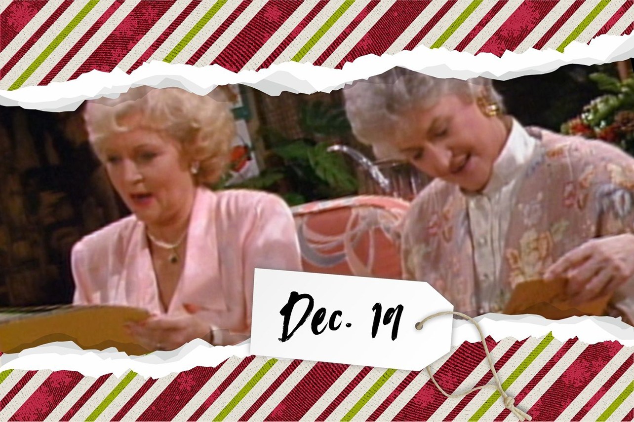 Rose and Dorothy opening up presents