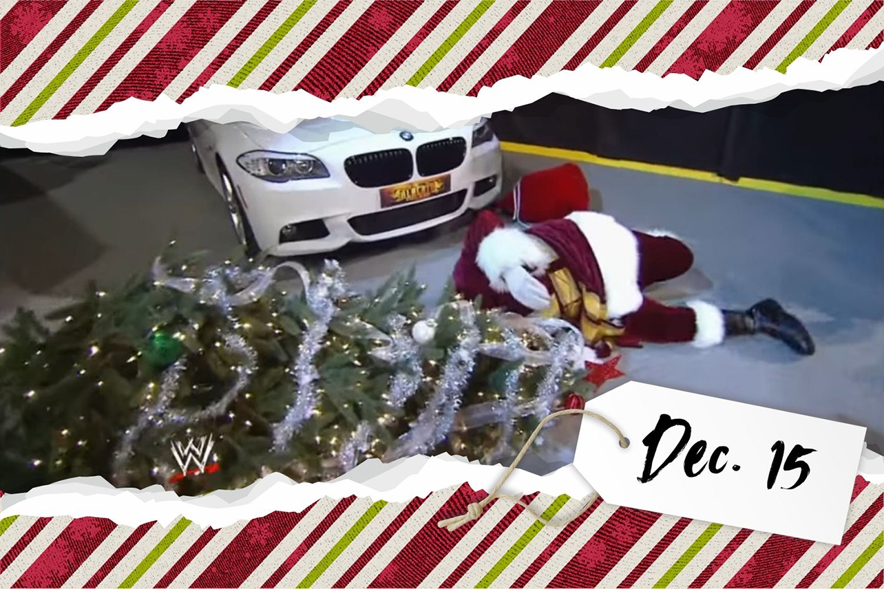 Santa run over by wrestler