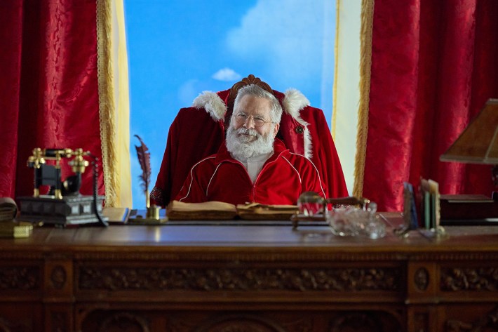 Santa behind desk