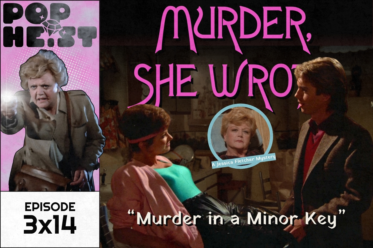 Sexy young sleuths with Jessica in a circle frame between them