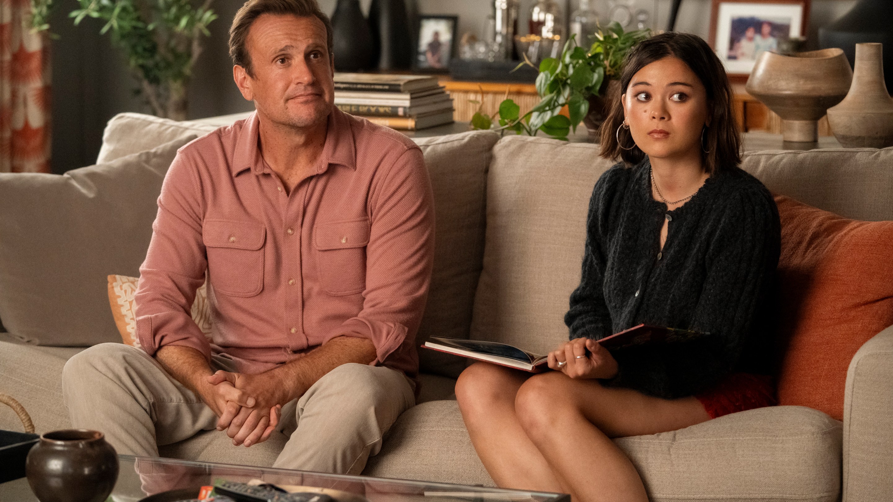 Cast of Shrinking on couch