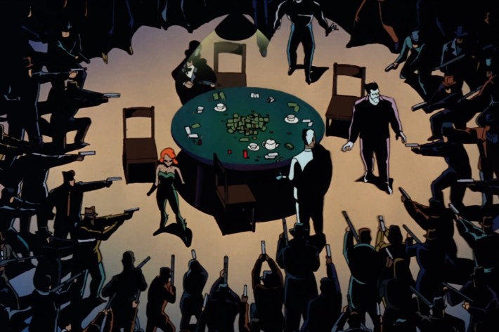 Villains at poker table