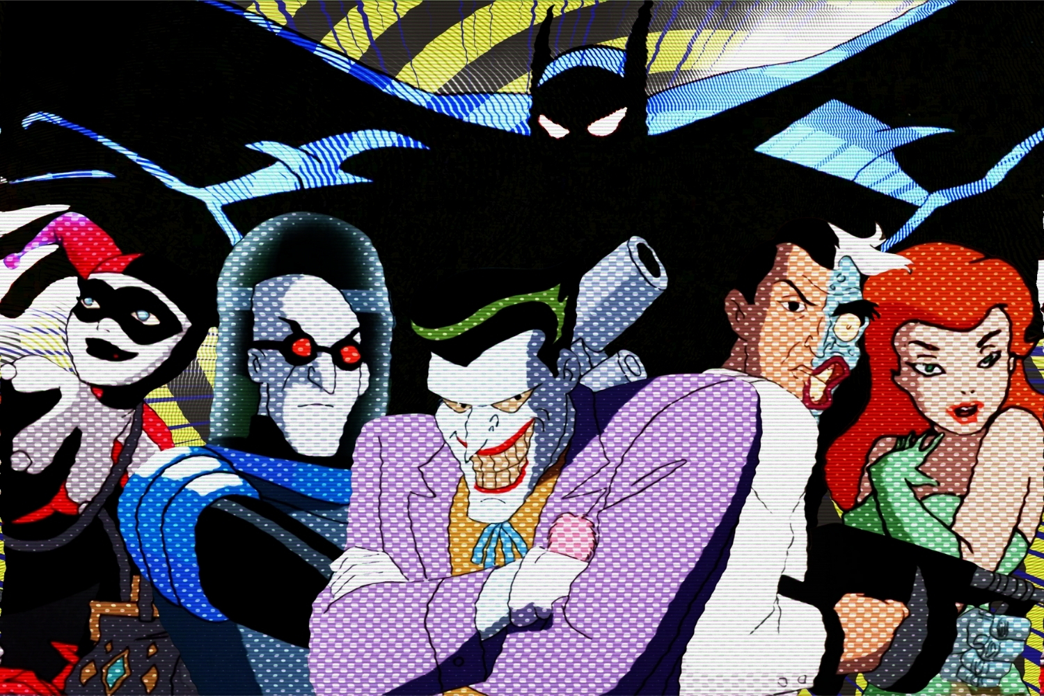 Batman looming over villains