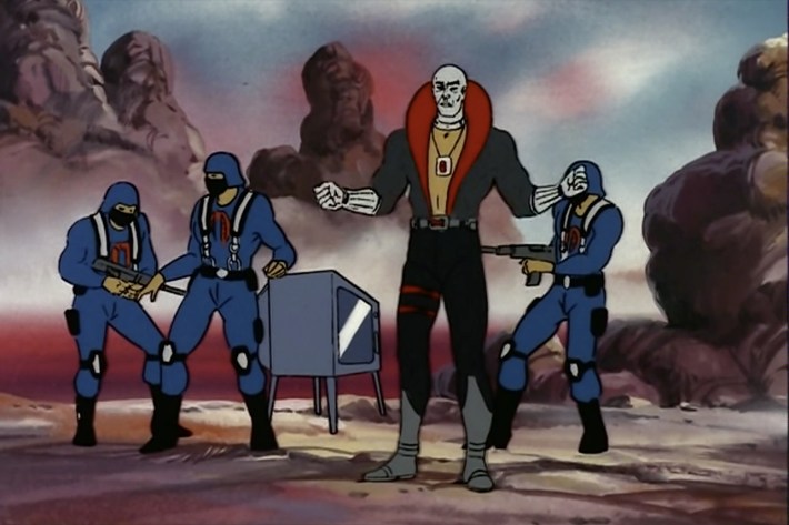 Destro in front of TV