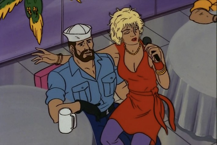 Satin in Shipwreck's lap