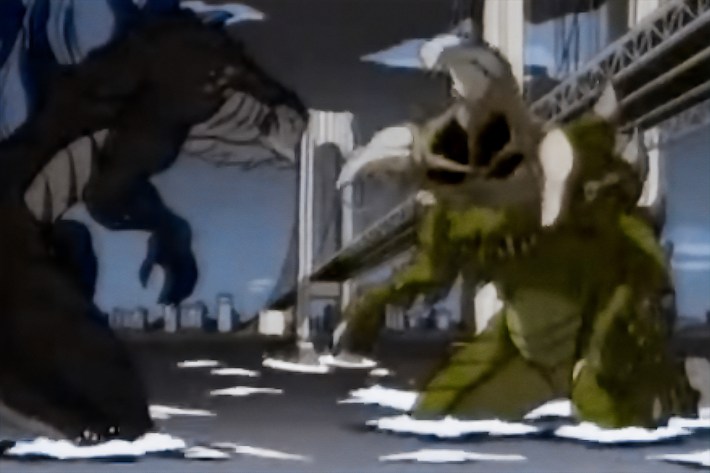 Godzilla vs monster in river outside NYC