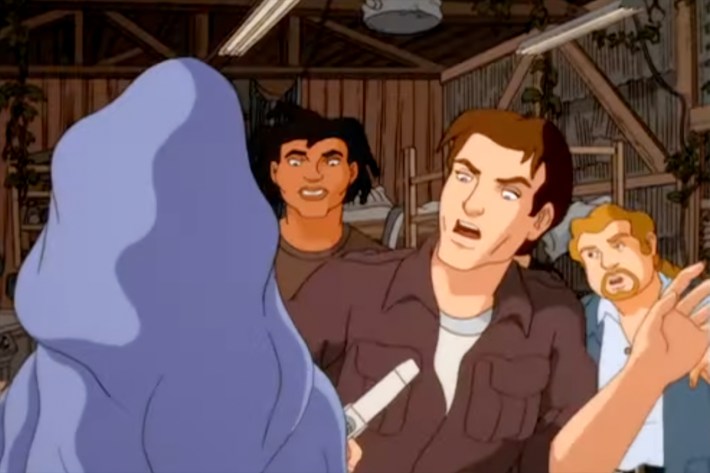Humans looking at puddy person