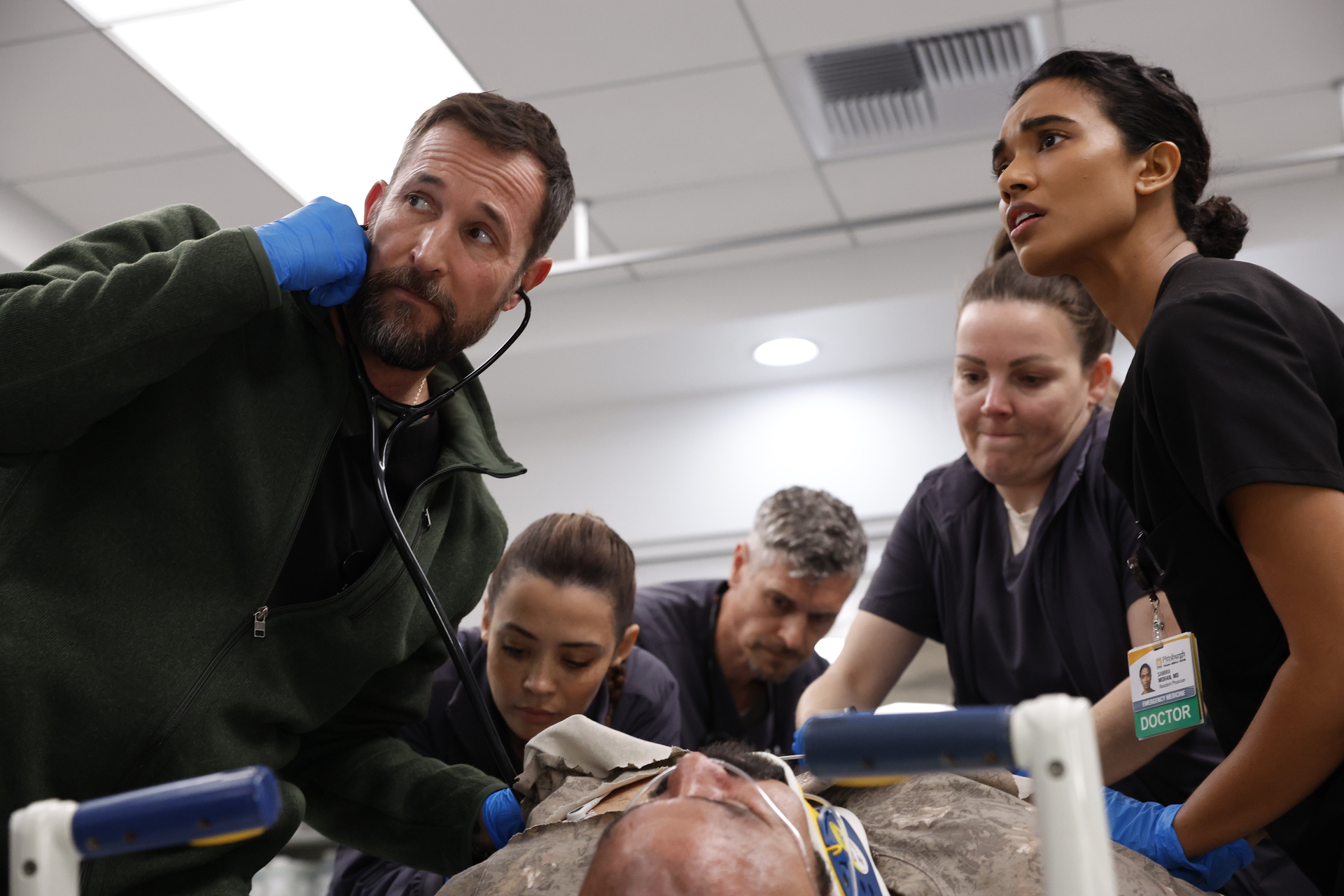 Pitt doctors with gurney