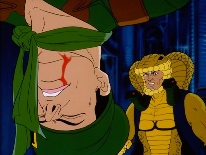 Falcon bleeding, Serpentor standing
