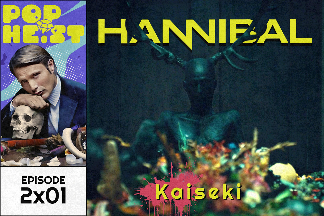 Scary all black reindeer person at banquet table