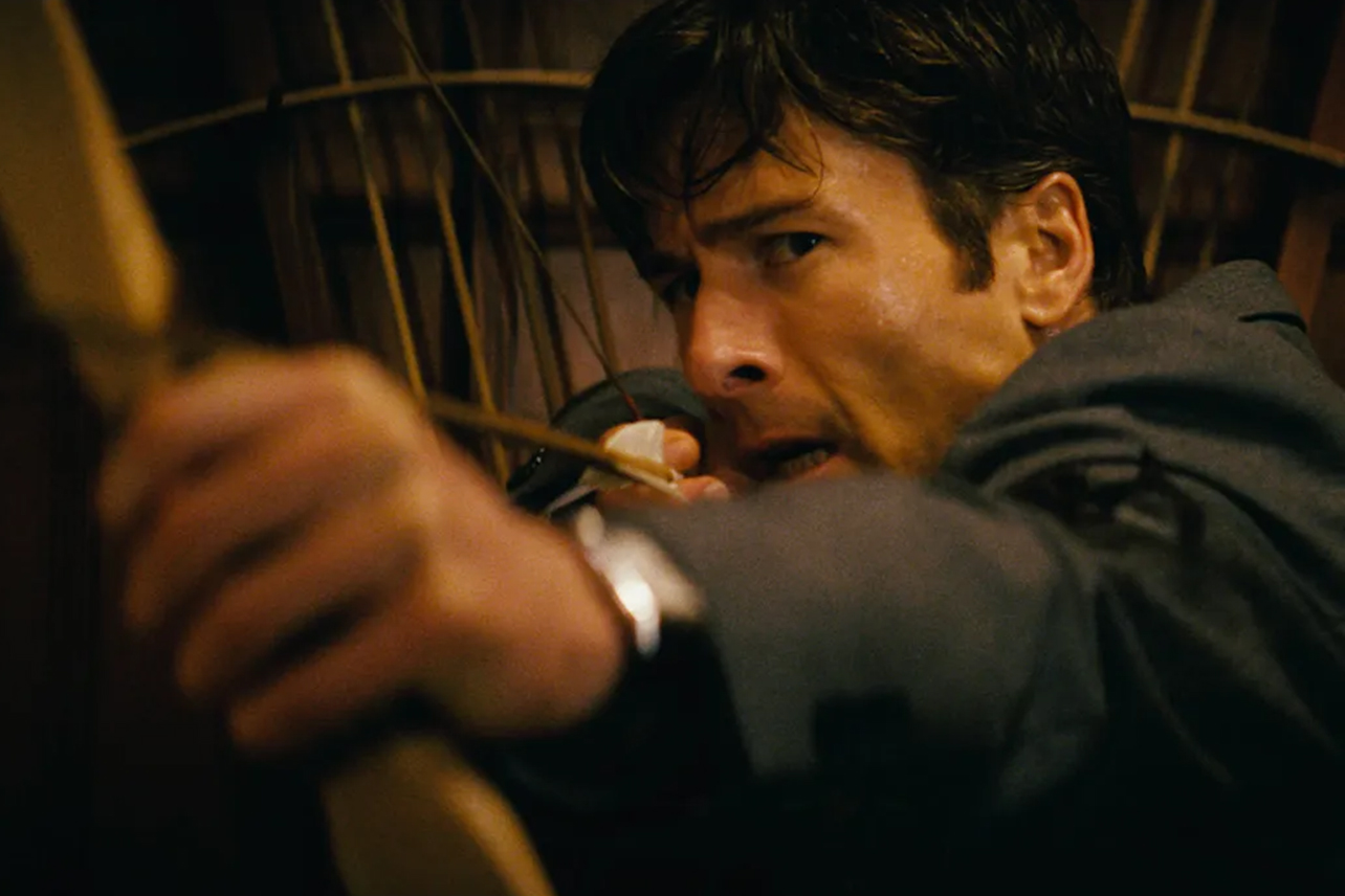 Glen Powell being archer