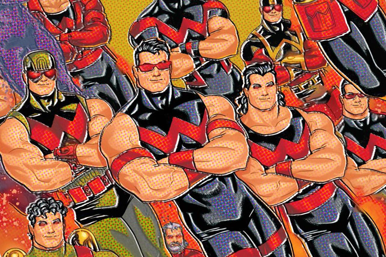 Many Wonder Mans in different costumes