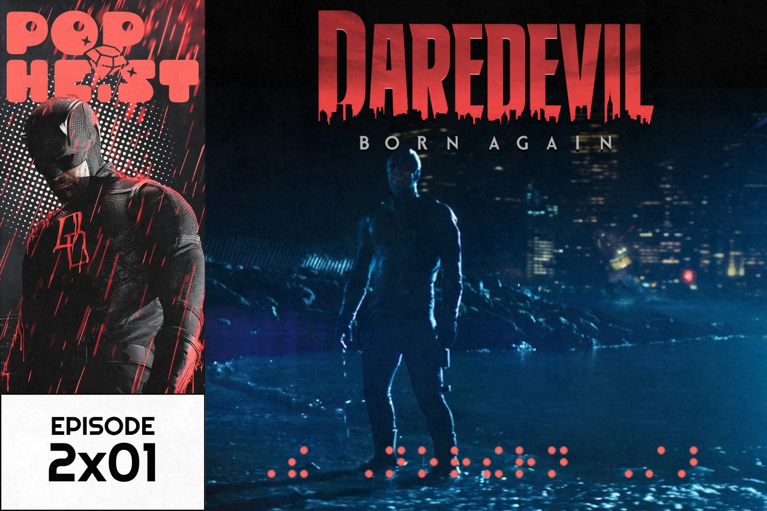 Daredevil standing in front of downed tanker