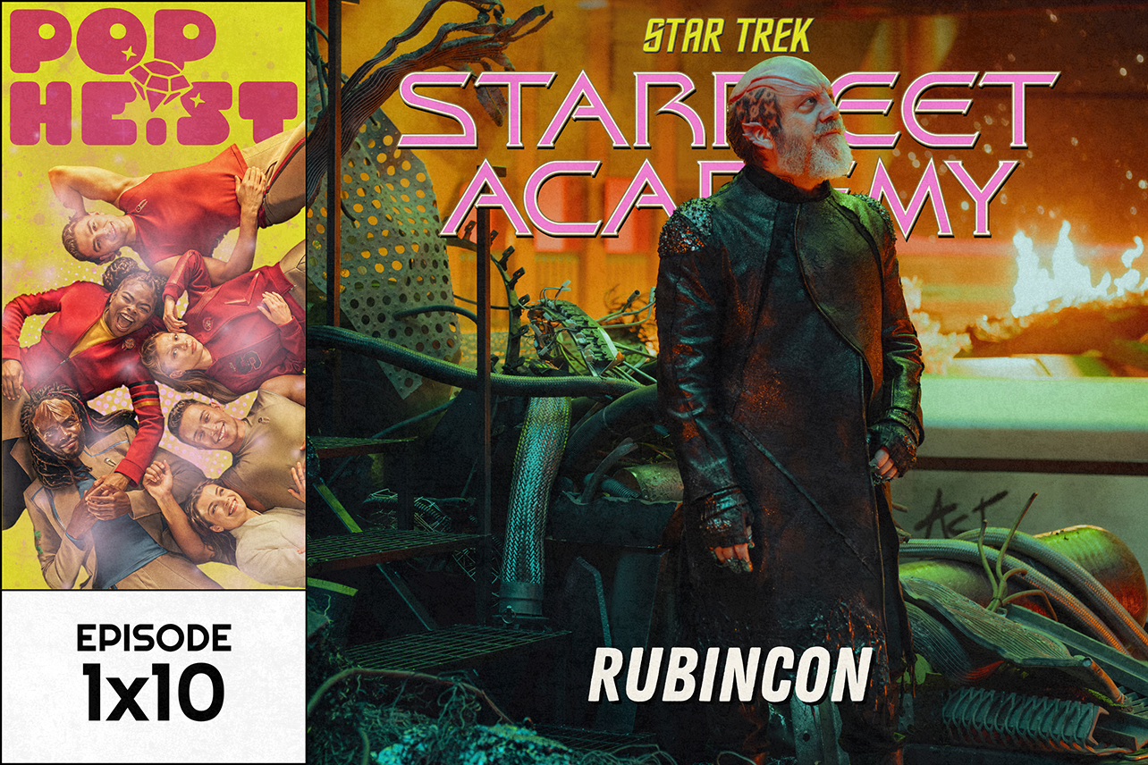 Paul Giamatti in alien makeup looking up amidst wreckage