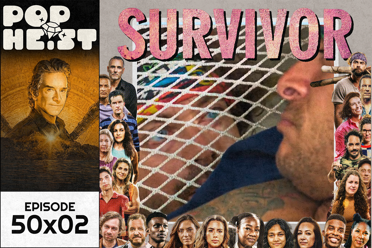 Christian looking up through hammock to Joe