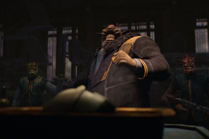 Alien looking at camera