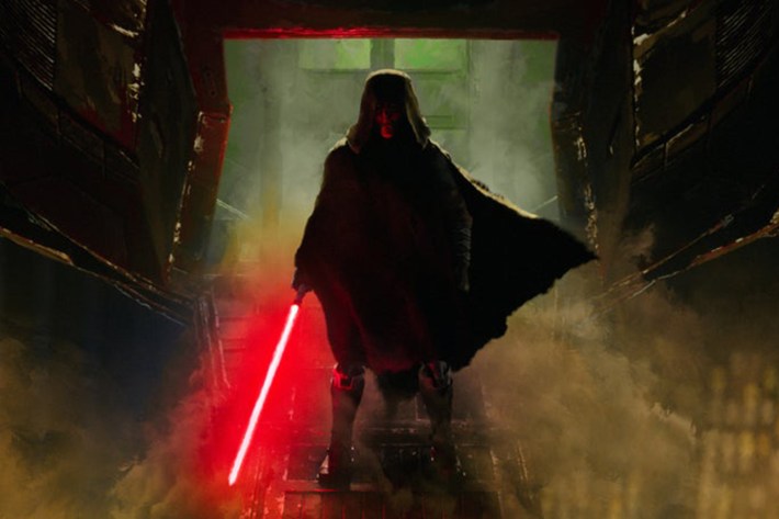 Maul exiting ship with lightsaber