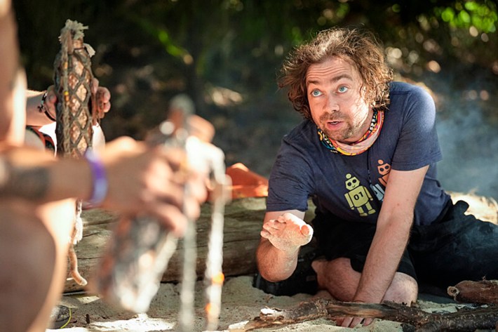 Christian explaining something with those blue eyes